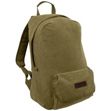 Highlander Stirling Canvas Style Rucksack Mens Ladies Vintage Retro Olive 