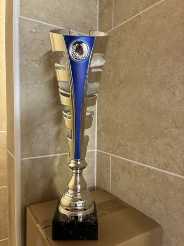360mm blue silver trophy - blue,