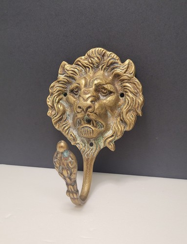 Antique brass lion - lion, head