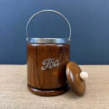 1930s ART DECO OAK TEA STORAGE