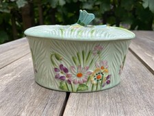 Vintage 1930s Beswick Wayside #875 Floral Butter Dish or Jam Pot