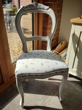 French style bedroom chair ,painted white,recently upholstered in Laura Ashley.