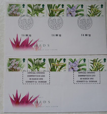 2 x 1993 SUPERB ROYAL MAIL FDCS - ORCHIDS - CONSETT CO DURHAM + DURHAM