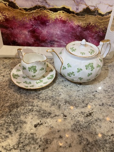 Aynsley tea pot and milk - aynsley,