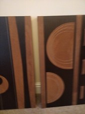 2 Brown Modern Pictures Faux