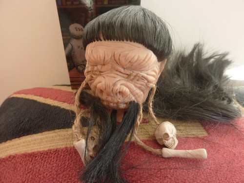 Shrunken head replica ornament - shrunken,