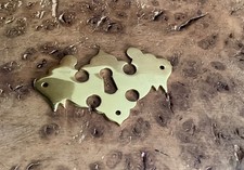 Vintage Antique Polished Brass Escutcheon Keyhole Cover Plate .