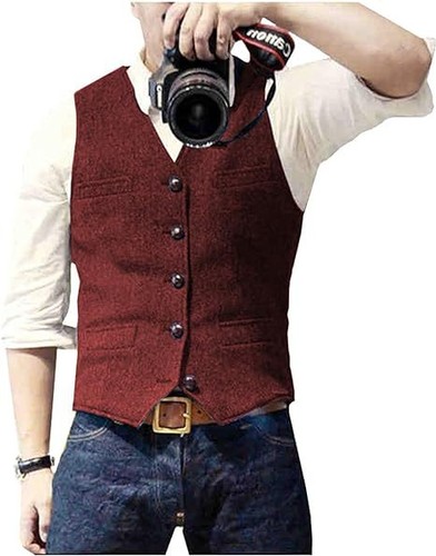 New mens vest herringbone - new,