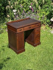 Antique Apprentice Oak child’s miniature pedestal desk / dressing table