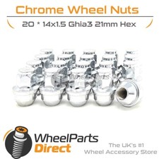 Wheel Nuts (20) 14x1.5 Chrome for Ford Transit Custom 12-20 on Original Wheels