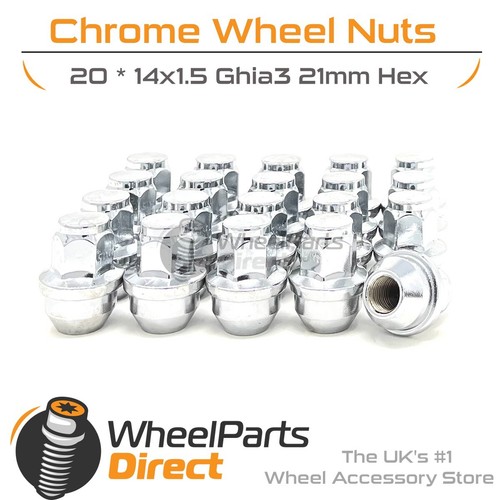 Wheel nuts 14x1 chrome - wheel, (20)