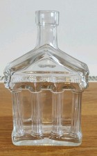 Vintage Basilica Roman Temple Shaped Clear Glass Bottle Italy  200 ml