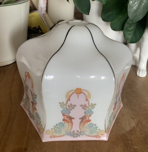 Art nouveau milk glass lamp - art,
