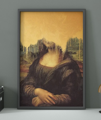 Drippy mona lisa gold graffiti - mona,
