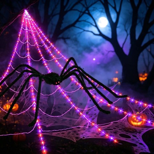 Halloween luminous spider web - luminous,