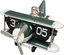 Airplane Model Clock Stylish Decor Aircraft Desk Home Adult Kids Christmas Gift