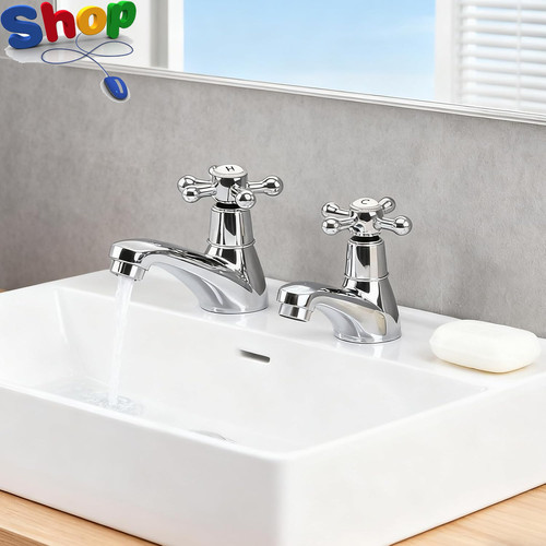 Basin pillar taps - basin, pair