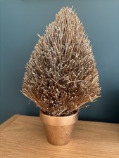 Gold Mini Fir Cone Christmas Tree In Pot - 30 Cm Tall