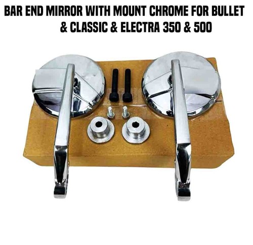 Bar end mirror chrome fit - bar,