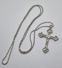 Silver Tone Diamante Cross