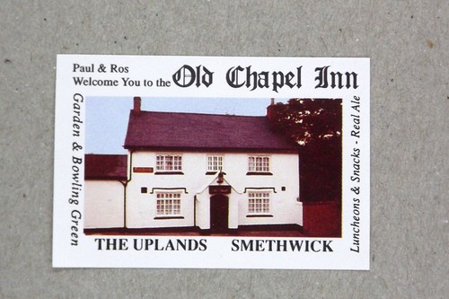 Matchbox label pub - old, chapel