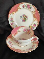 PARAGON ROCKINGHAM "PINK" TRIO TEA SET  LOVELY