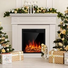 Ivory White Electric Fireplace