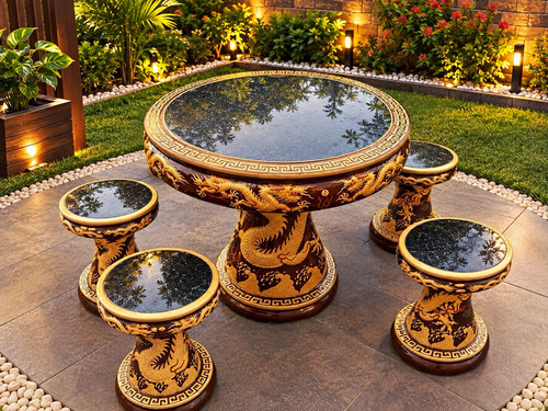 Round ceramic table - round, &