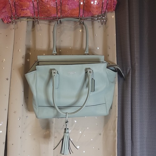 Coach light blue satchel top - light,