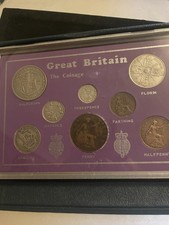 8 x King George V Coins Farthing To Half Crown .