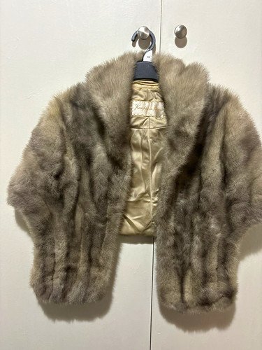 Vintage grey fur stole - vintage,