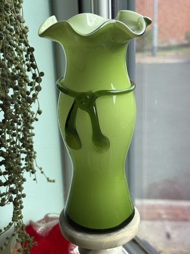 Bohemian vintage glass vase - vintage,