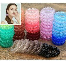 6/9/10 PCS Medium Large thick STRONG Spiral Coil Telephone Elastics Hair Bobbles