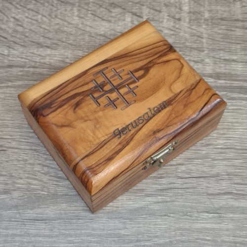 Jerusalem olive wood trinket - jerusalem,