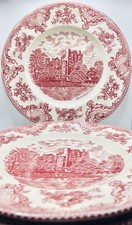 Johnson Bros Ceramic Dinner Plates x4 / 25cm Dia / Old Britain Castles / Vintage