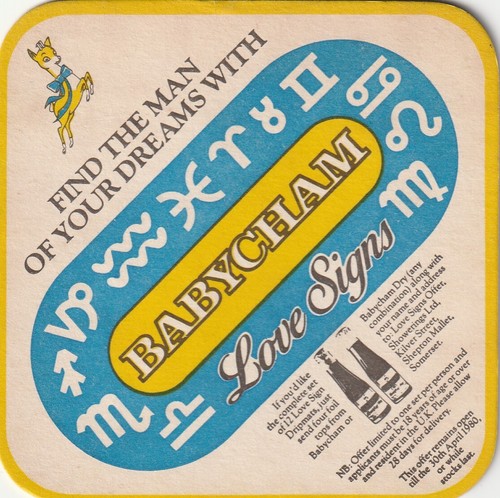 Beer mat babycham love - babycham,