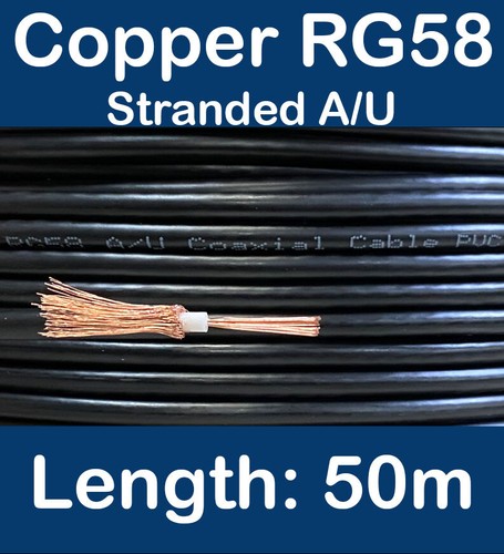 50m copper black rg58 50 - 50m,