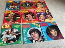 9 1968 to 1973 issues of Goal magazine in very good condition
