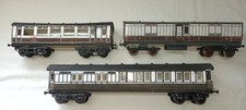 O gauge SCRATCHBUILT 3x LNWR Corridor Utility Parcels Coach (Coarse 3 rail)