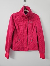 Gio-Goi Pink Jacket Coat Size 10 S Small Funnel Neck Hooded Casual Embroidered