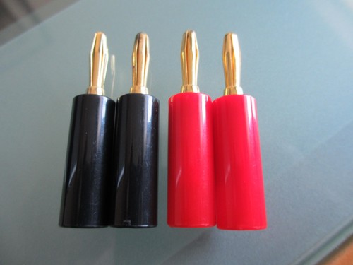 Gold copper banana plugs - -,