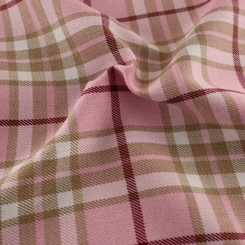 Pink beige tartan fabric - pink,