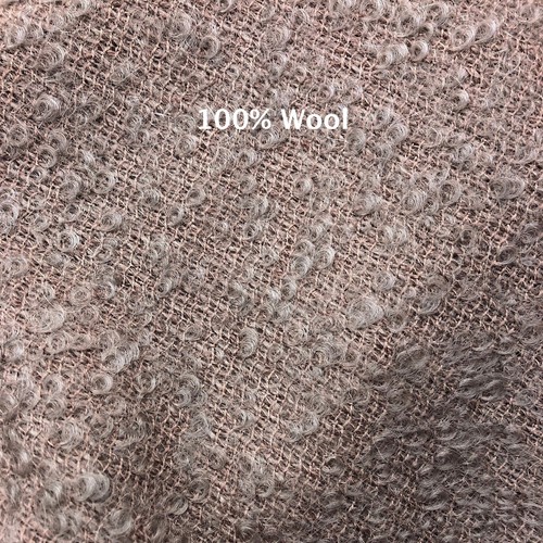 Wool tweed fabric taupe - tweed,