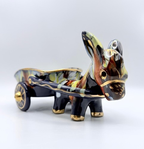 Vintage pottery donkey and - pottery,