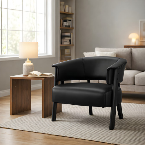 Faux leather wingback - leather, accent