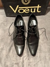 Voeut Mens Black Leather Shoes