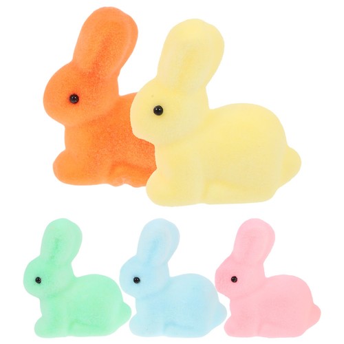 5pcs charming flocked bunny - 5pcs,