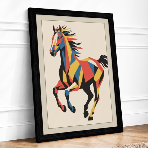 Horse geometric framed - horse,