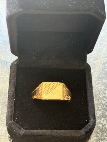 9ct gold signet - signet, 375