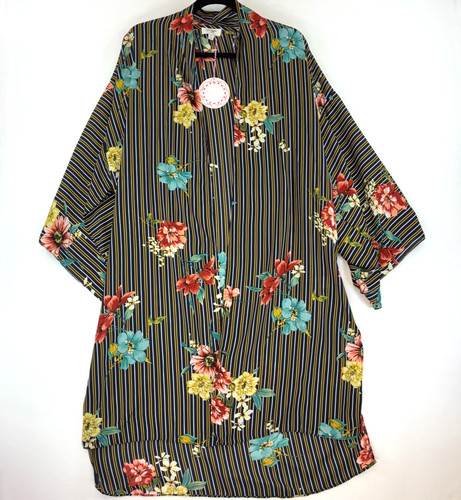 Umgee floral kimono wrap navy - kimono,